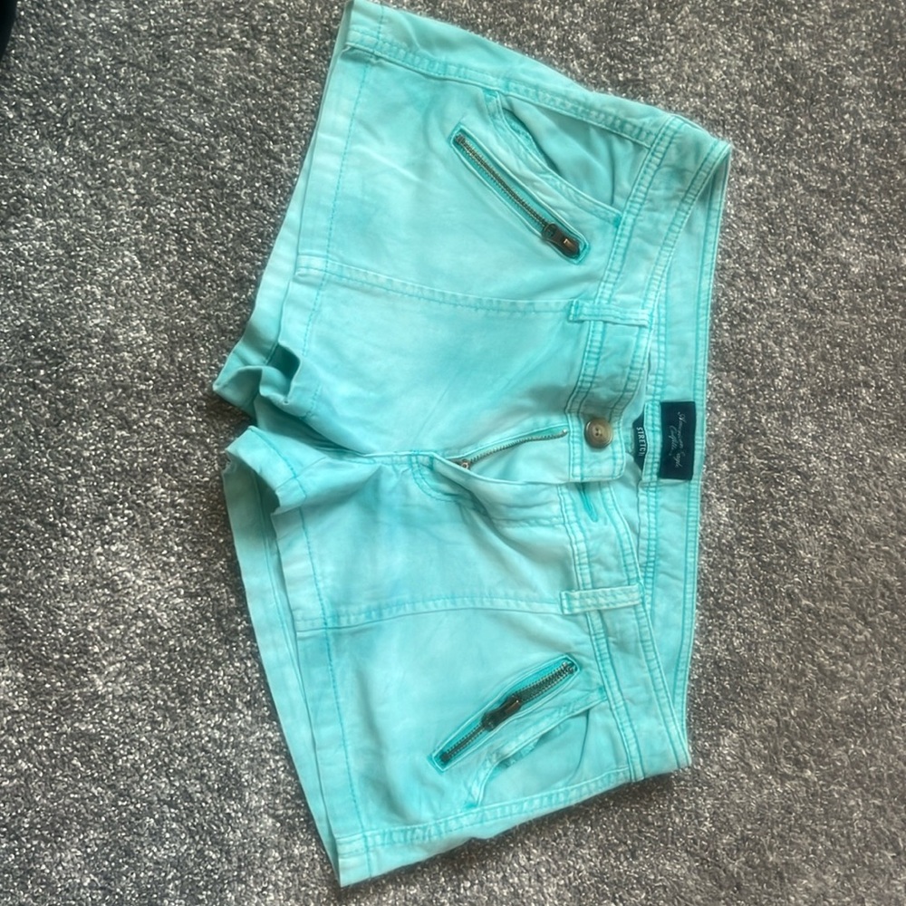 American Eagle Washed Blue Shorts